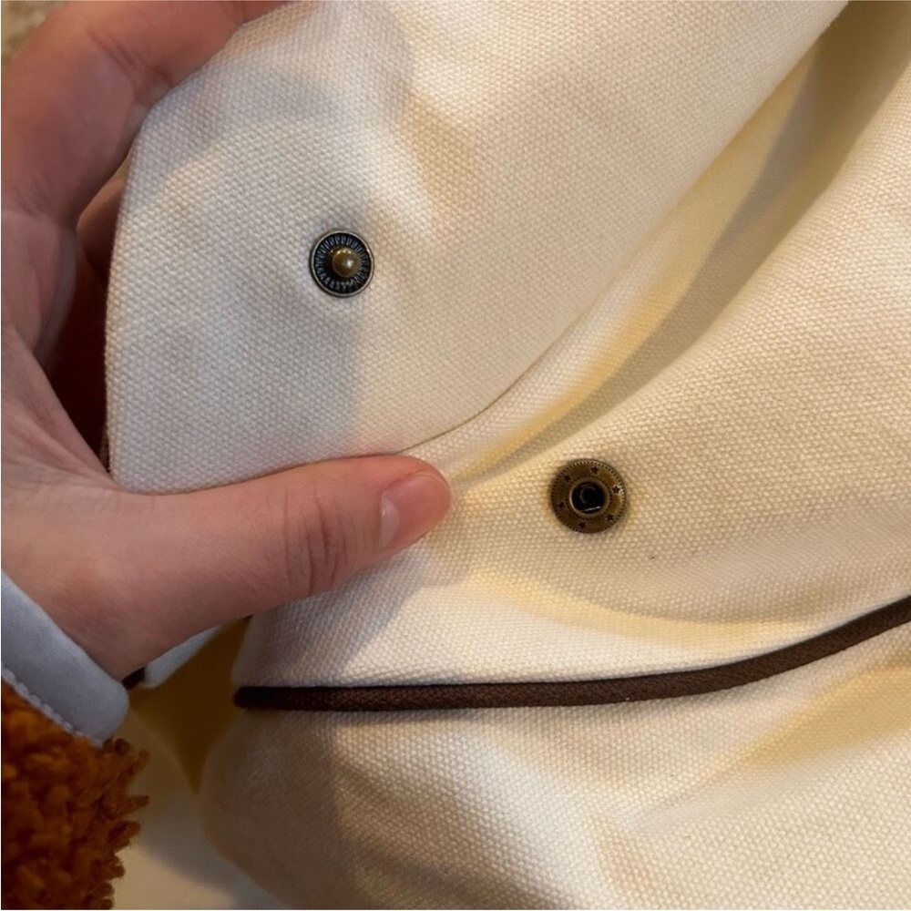 Authentic Hermes Garment Bag Heavy Duty, with Snaps, Cream/Off White - Picture 8 of 9